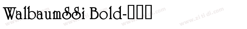 WalbaumSSi Bold字体转换